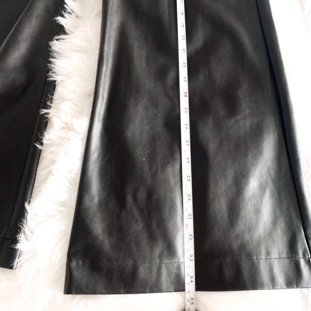 Allen Schwartz Vegan Leather Flare Ankle Black Pant Size 6 — image 7 of 8
